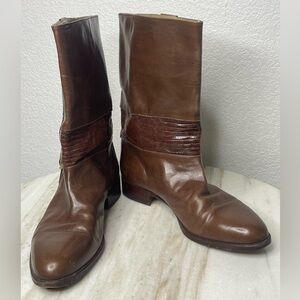 Botticelli boots leather vintage heeled men's sz 8.5 brown "Regain"